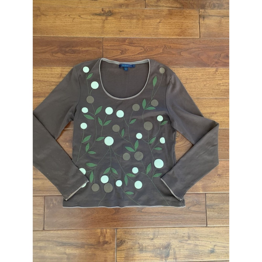 BODEN Girls 13-14 Year Brown Fall Branches Longsleeve Top Tee T-Shirt